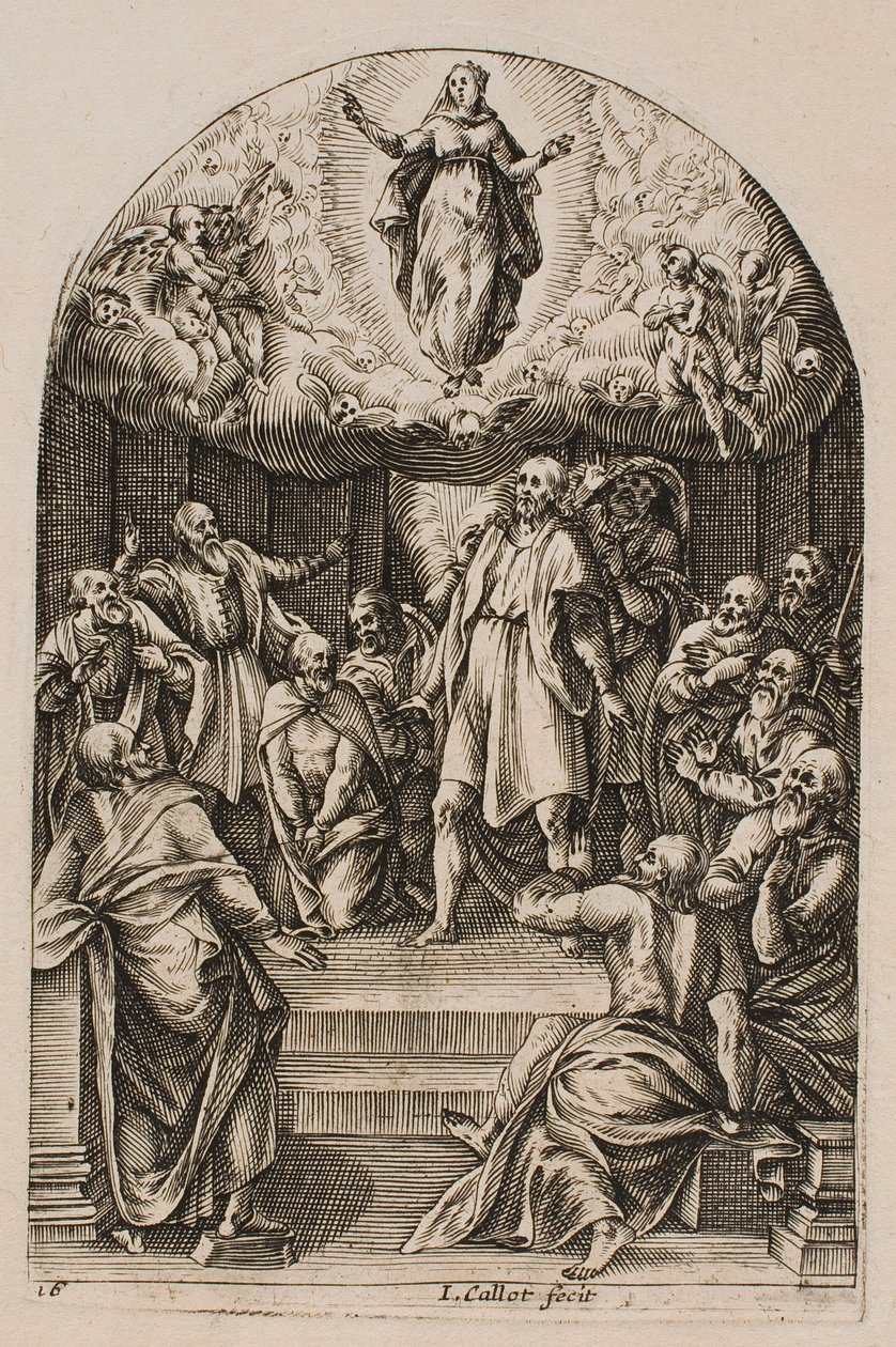 Jungfru Marie himmelsfärd, ur serien ”Bilder från Rom” av Jacques Callot