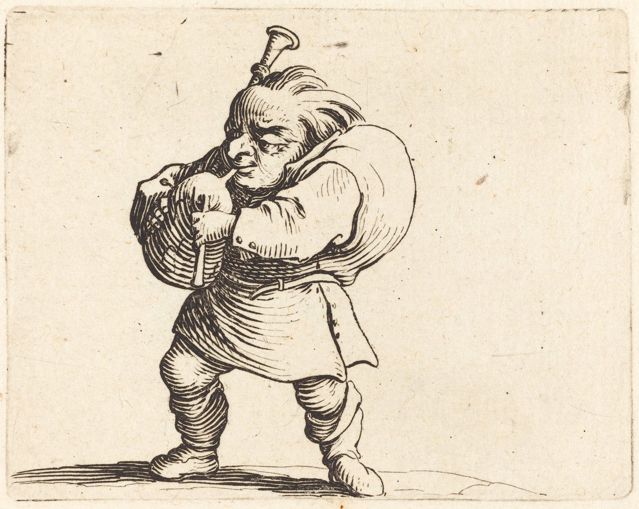Säckpipsspelaren, ca. 1622. av Jacques Callot