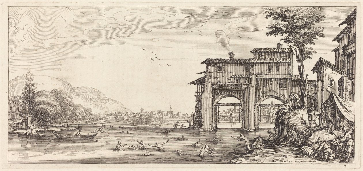 De badande av Jacques Callot