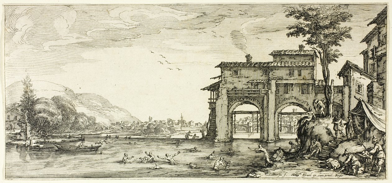 The Bathers, från olika scener designade i Florens av Jacques Callot