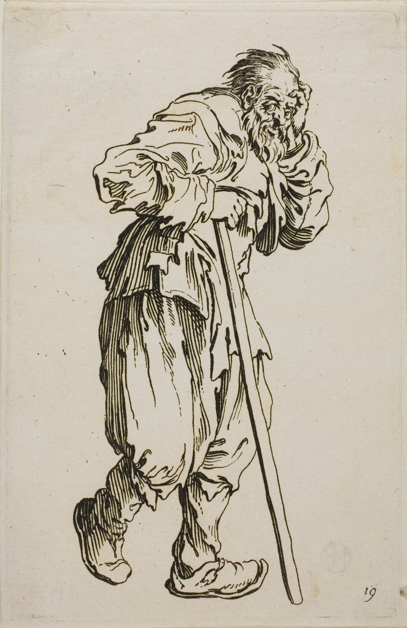 The Beggar on Crutches, tallrik sexton från The Beggars av Jacques Callot