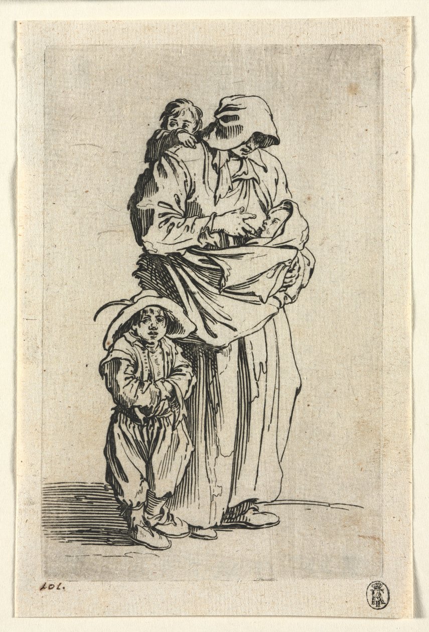 Tiggarna: En mamma och hennes tre barn av Jacques Callot