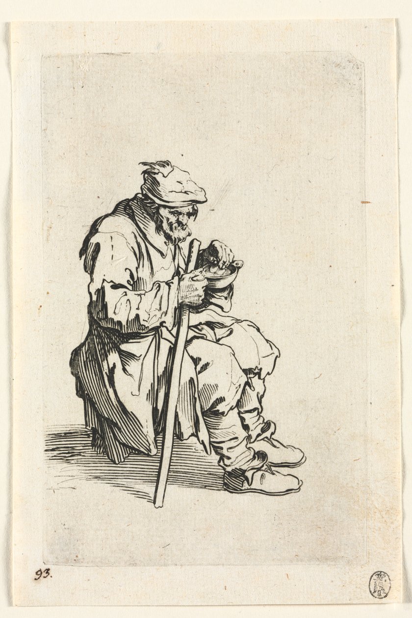 Tiggarna: Tiggare som sitter och äter av Jacques Callot
