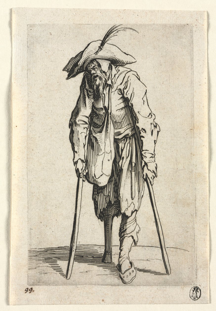 Tiggarna: Tiggare med träben, ca. 1623. av Jacques Callot