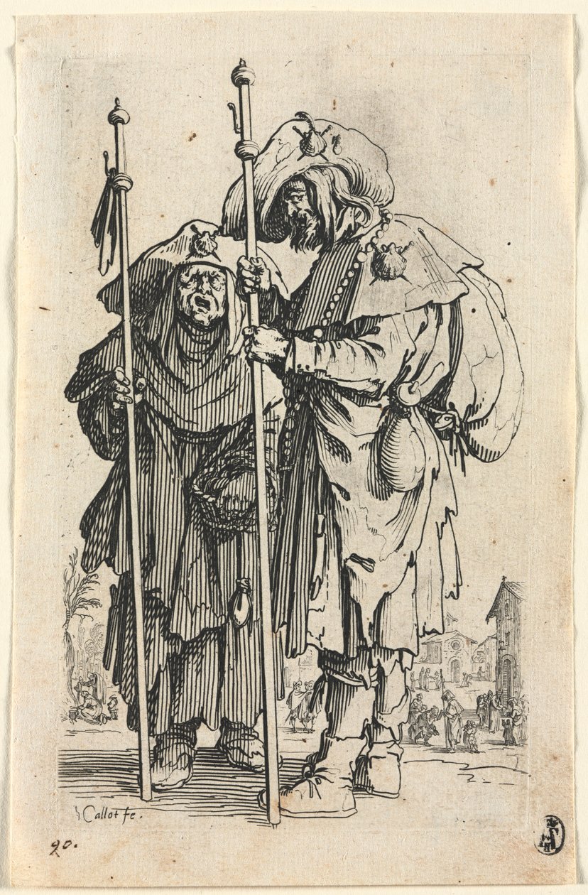 Tiggarna: The Two Pilgrims, ca. 1623. av Jacques Callot