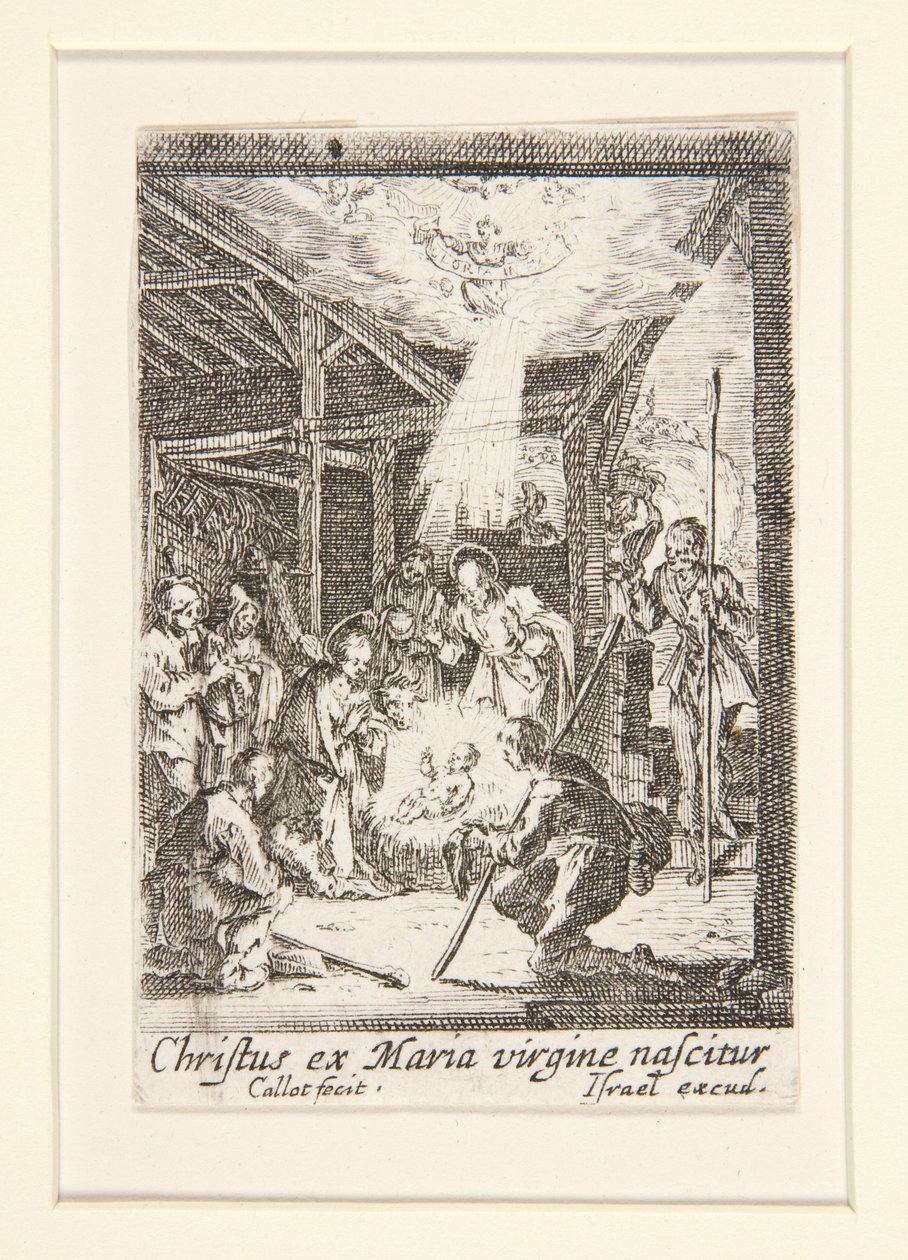 Kristi födelse, nr. 7 från The Life of the Virgin av Jacques Callot