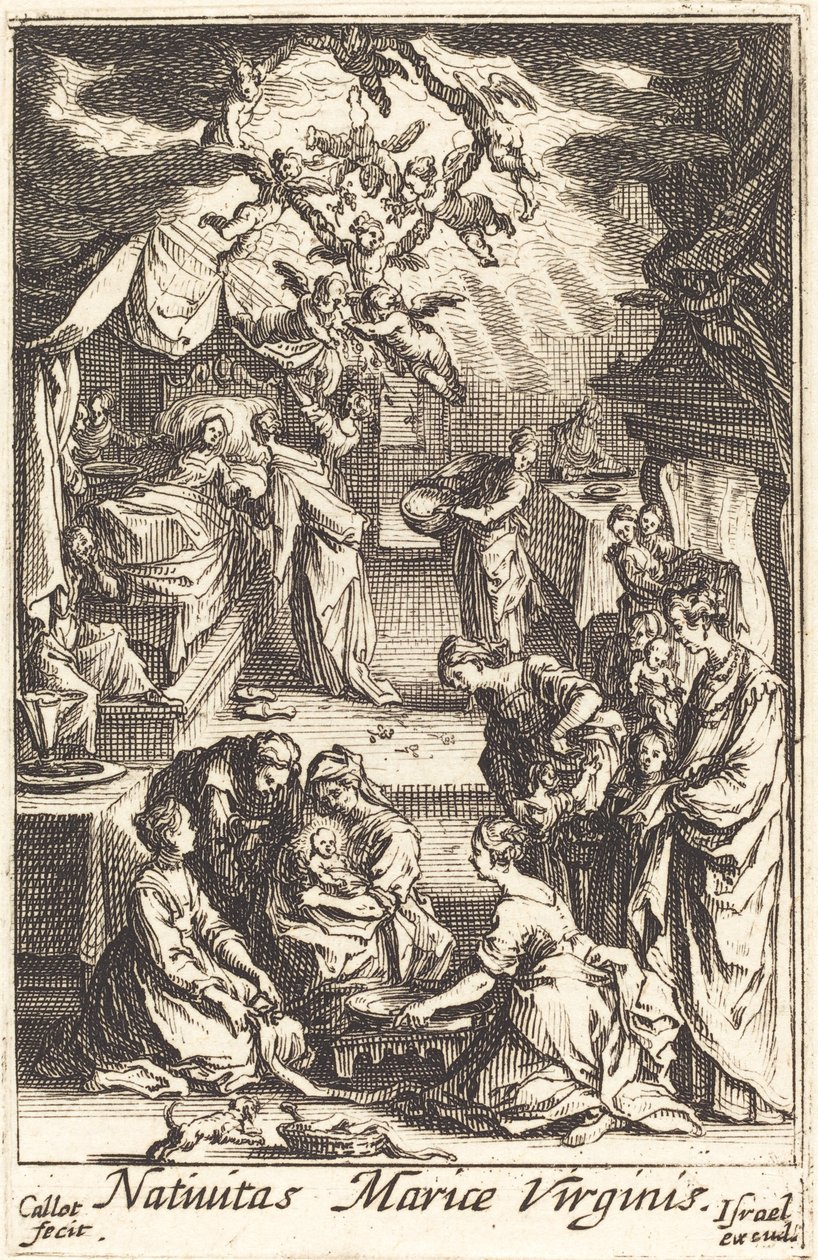 Jungfruns födelse, 1630 eller efter. av Jacques Callot