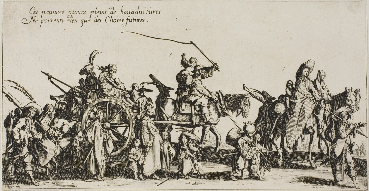 The Bohemians Marching: The Rear Guard, från The Bohemians av Jacques Callot