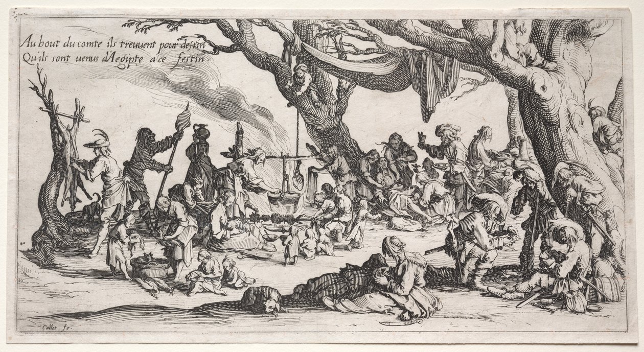 The Bohemians: The Stopping Place: The Feast of the Bohemians, c.1621-1625. av Jacques Callot