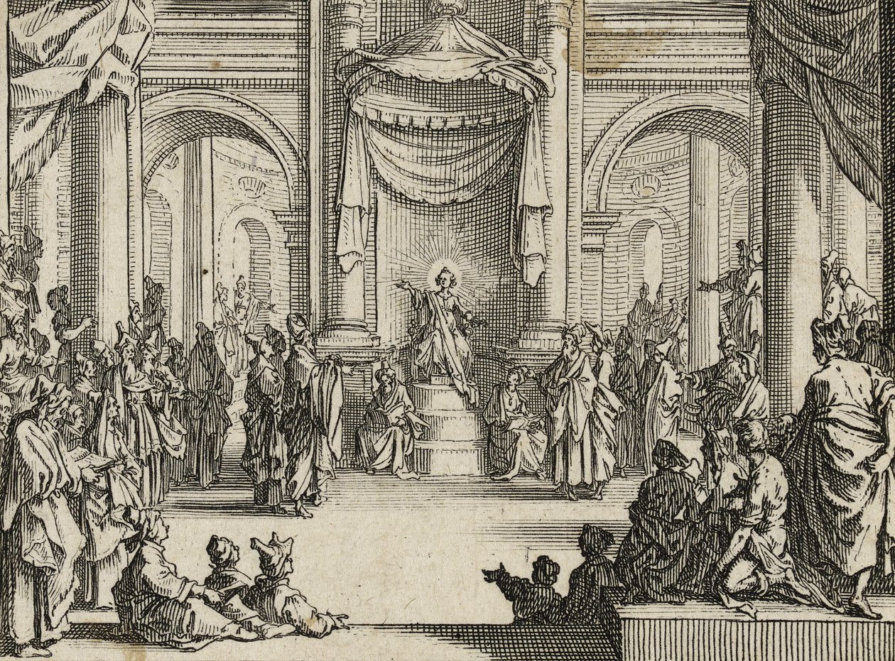 Pojken Jesus bland läkarna, 1635 av Jacques Callot