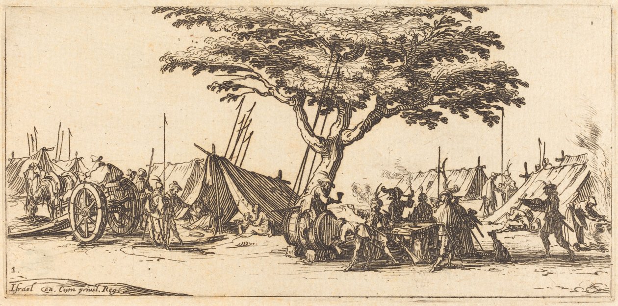 Lägret, ca. 1633. av Jacques Callot