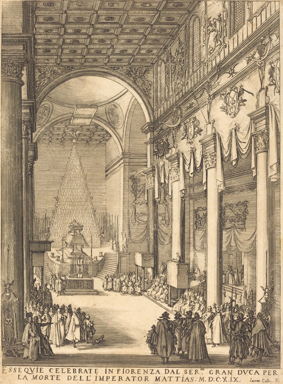 Kejsar Mathias katafalk av Jacques Callot