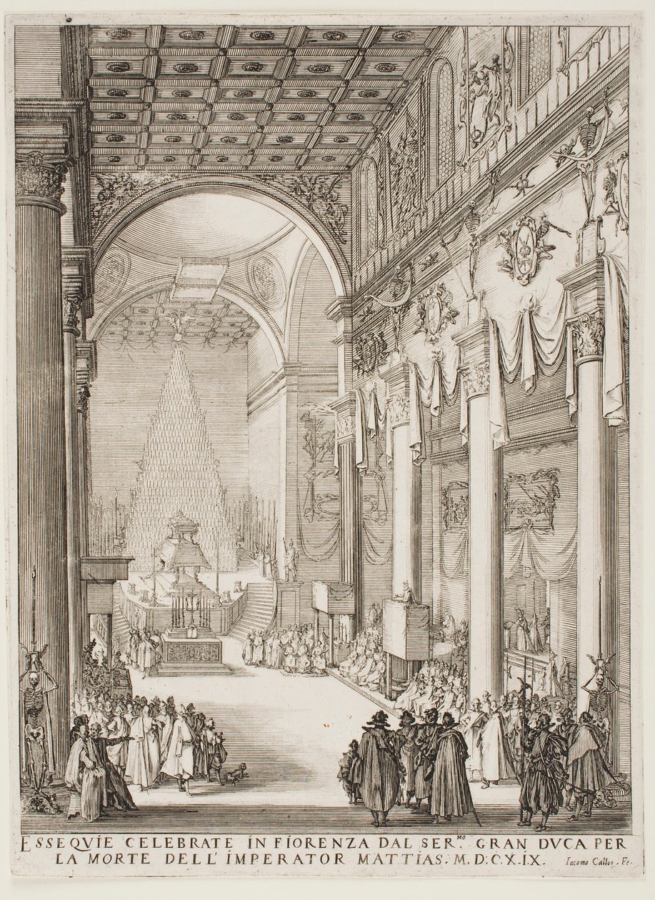 Katafalken för kejsar Matthias av Jacques Callot