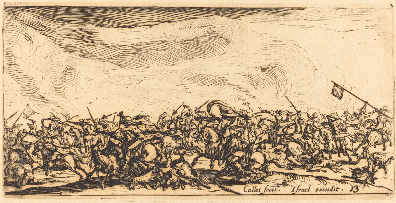 Kavalleristriden med svärd, ca. 16321634. av Jacques Callot