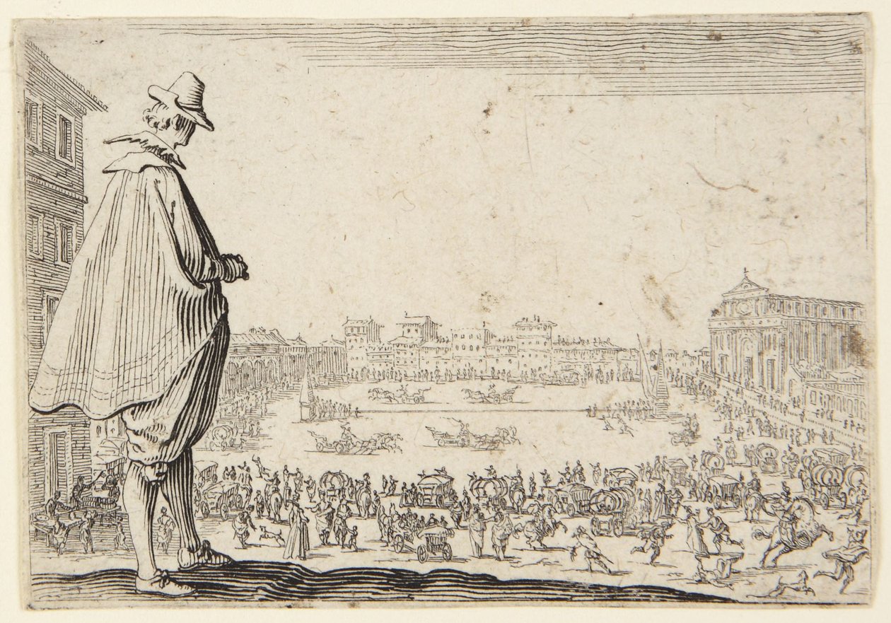 Vagnbanan på torget vid Santa Maria Novella i Florens av Jacques Callot