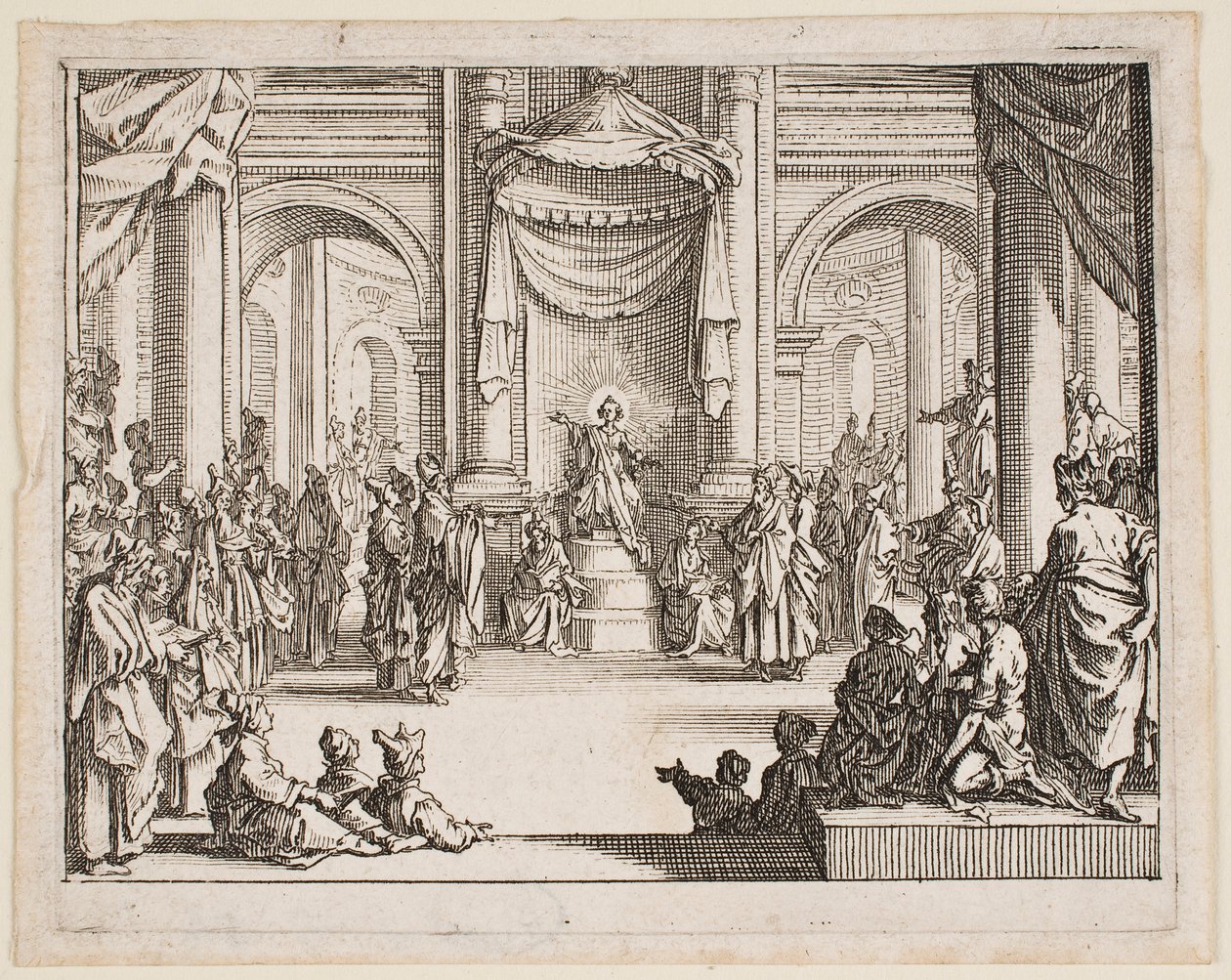 Barnet Jesus bland de lärda, ur serien ”Nya testamentet” av Jacques Callot