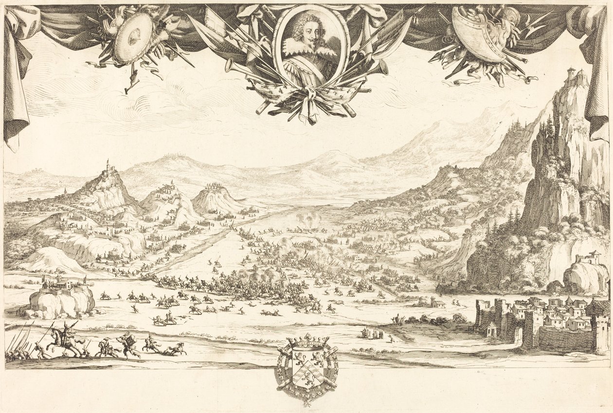 Striden vid Avigliana, 1631 eller efter. av Jacques Callot