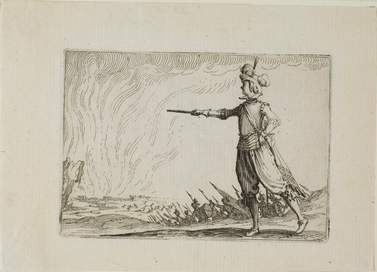 Kommendören till fots, från The Caprices av Jacques Callot