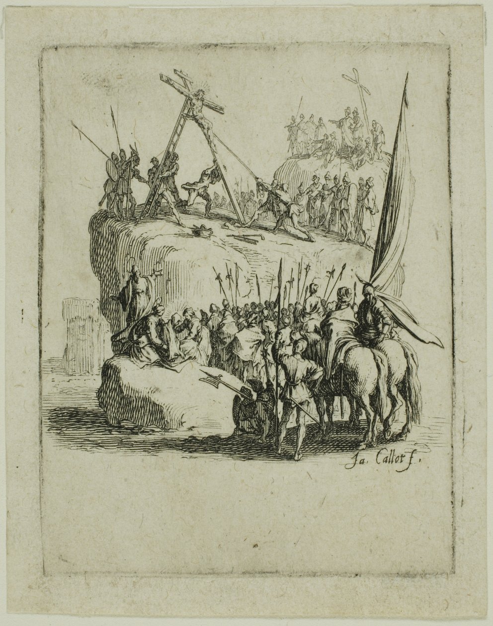 Korsfästelsen, från Den lilla passionen av Jacques Callot