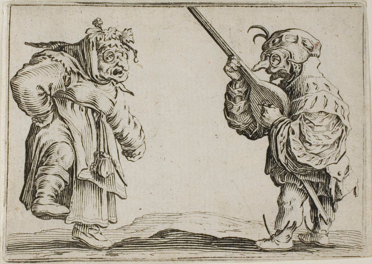 Dansarna med lutan, från The Caprices av Jacques Callot