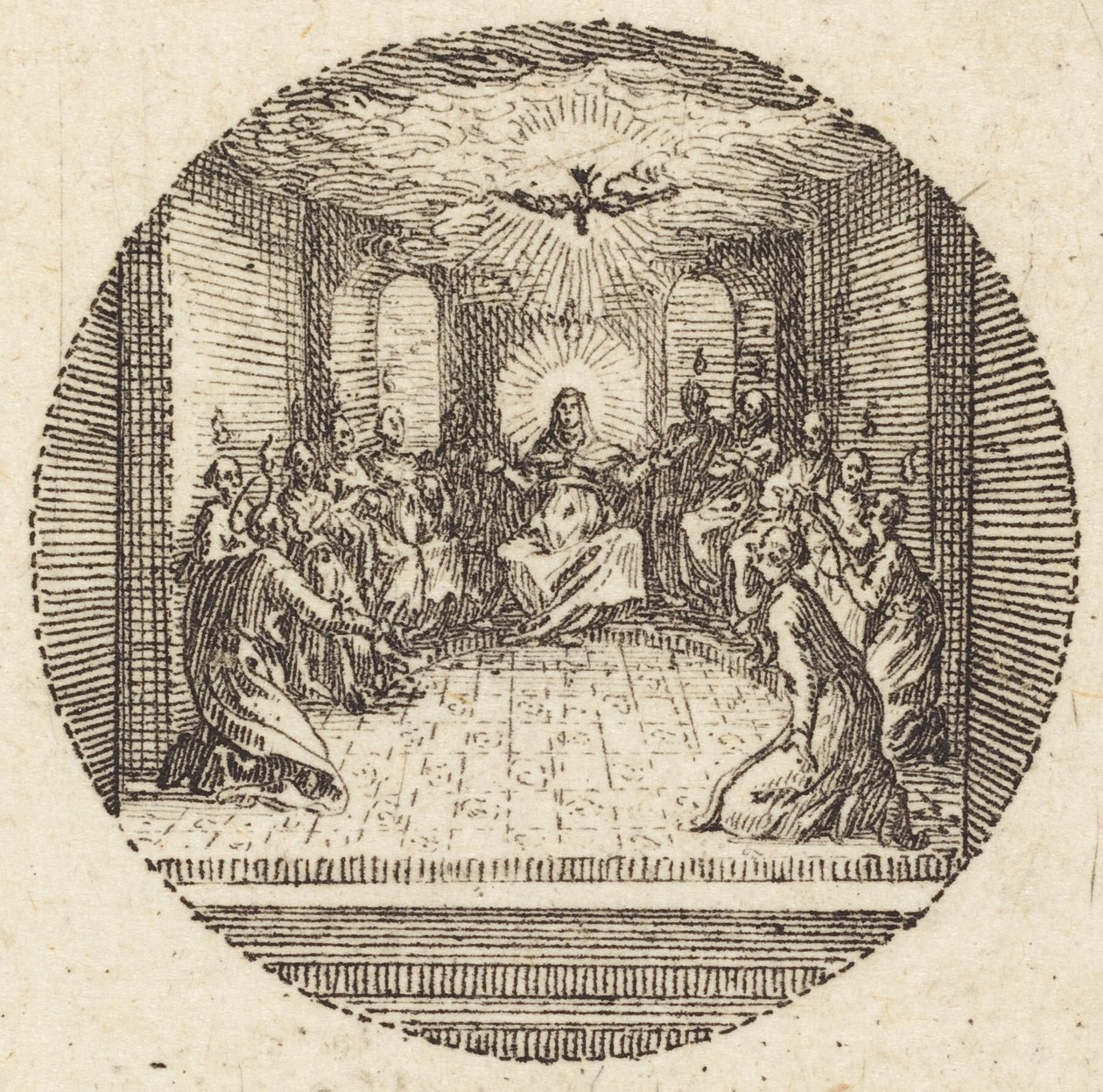 Den heliga duvans nedstigning, ca. 1631. av Jacques Callot
