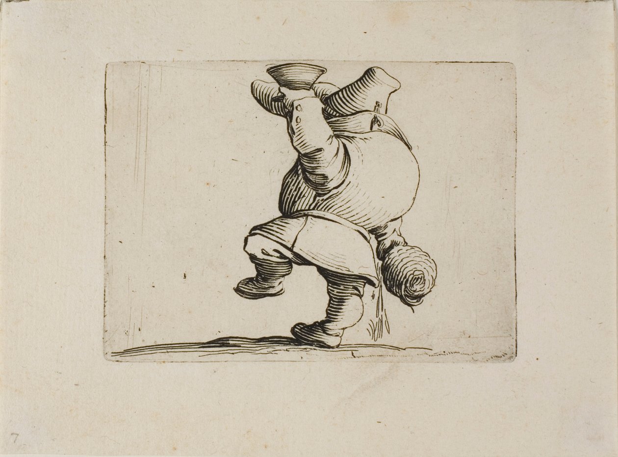 Drinkaren sedd bakifrån, från Varie Figure Gobbi av Jacques Callot