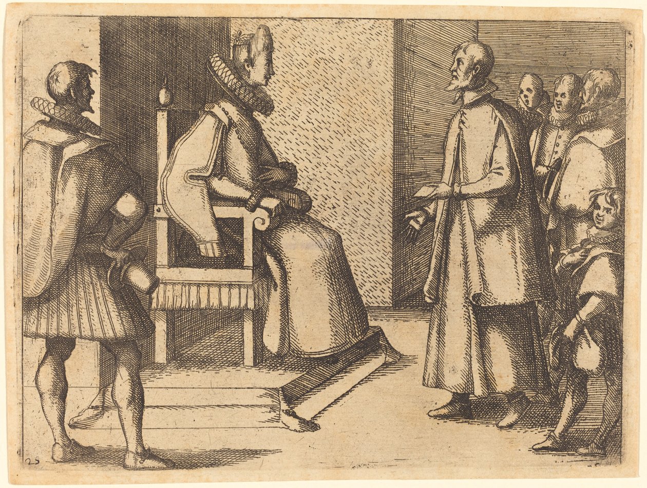 Toscanas sändebud tackar drottningen av Jacques Callot