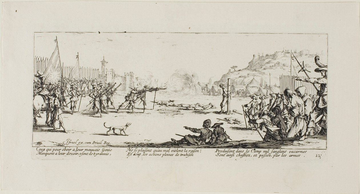The Firing Squad, skylt tolv från The Miseries of War av Jacques Callot