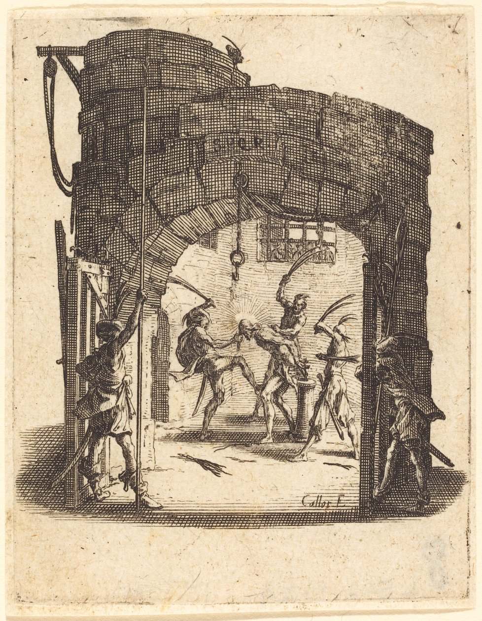 Flagelationen, ca. 16241625. av Jacques Callot