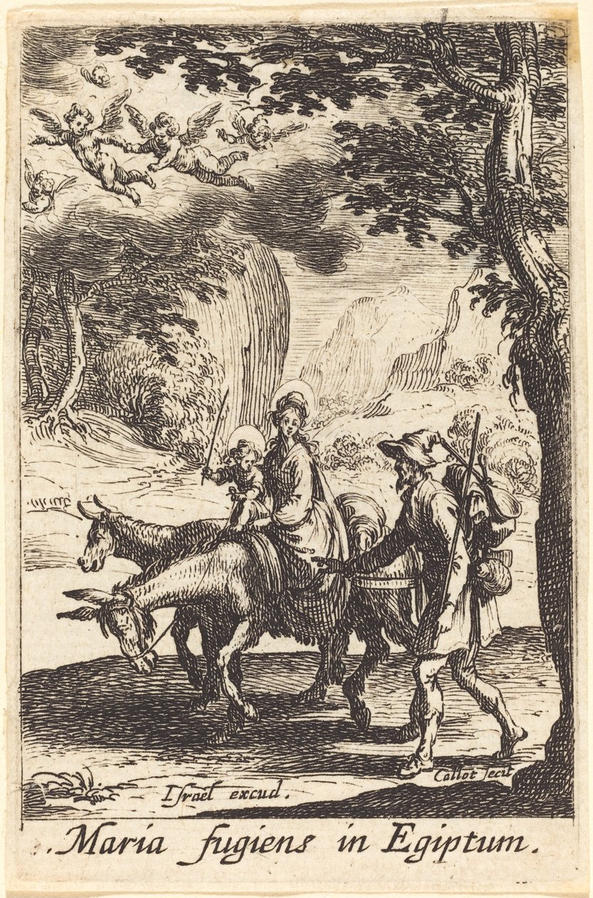 Flygningen till Egypten, 1630 eller efter. av Jacques Callot
