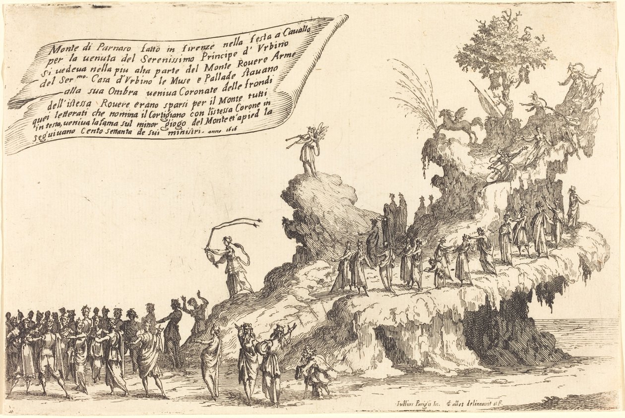 Parnassos flotta av Jacques Callot