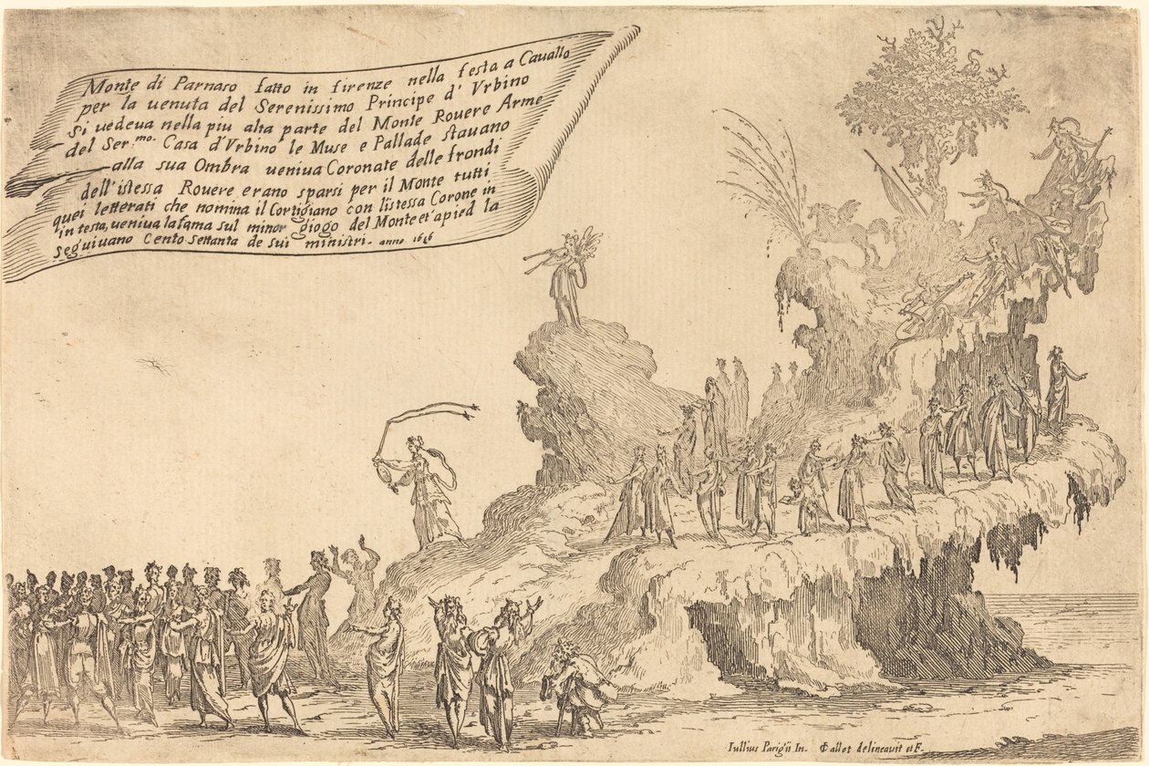 Parnassos flotta av Jacques Callot