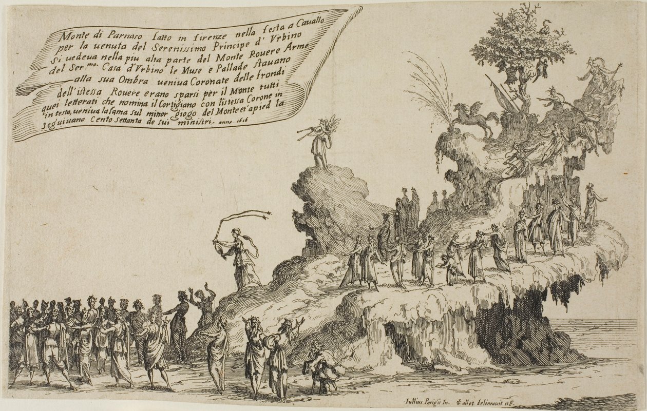 Flot of Mount Parnassus, från The War of Beauty av Jacques Callot
