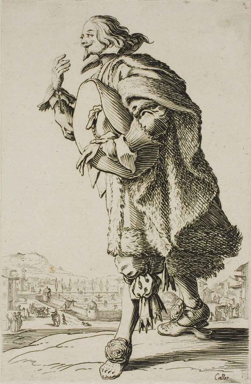 Generalen som gör honnör medan han håller hatten under armen, plansch två ur La Noblesse av Jacques Callot
