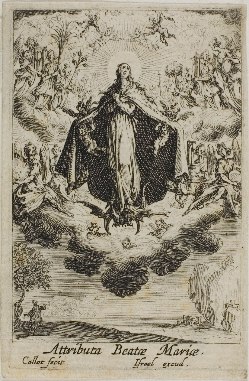 Jungfruns förhärligande, från Jungfruns liv av Jacques Callot