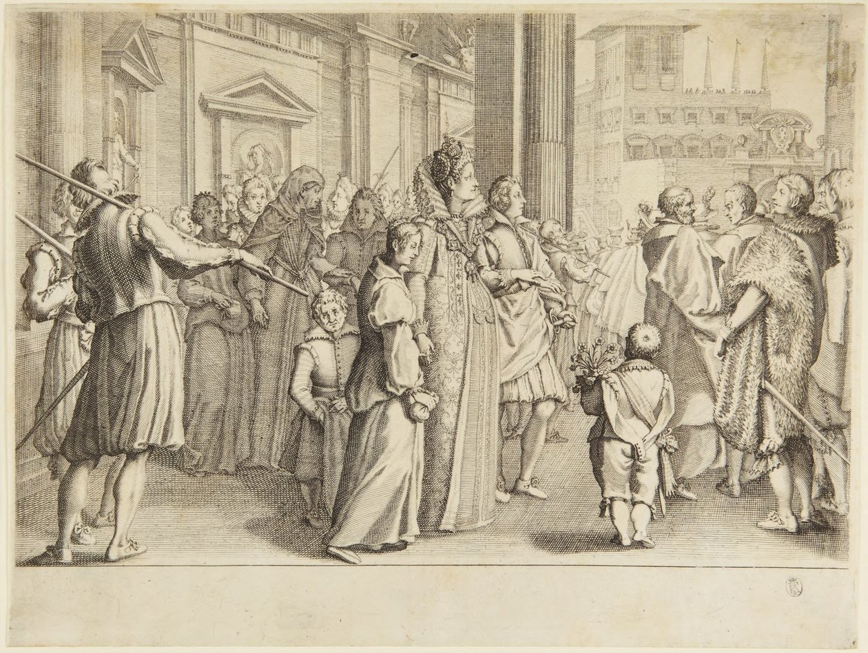Storhertiginnan Maria Maddalena och hemgiftsfesten av Jacques Callot
