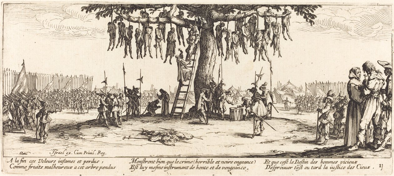 Hängningen, c. 1633. av Jacques Callot