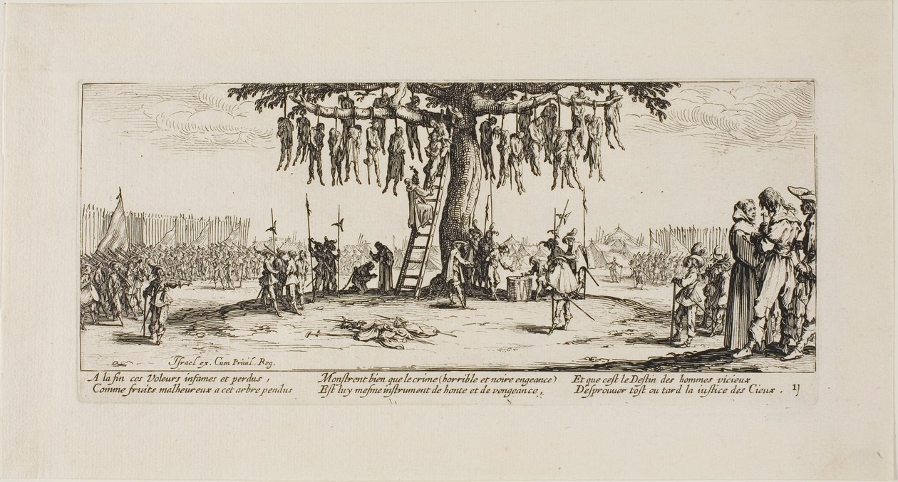The Hanging, tallrik elva från The Miseries of War av Jacques Callot