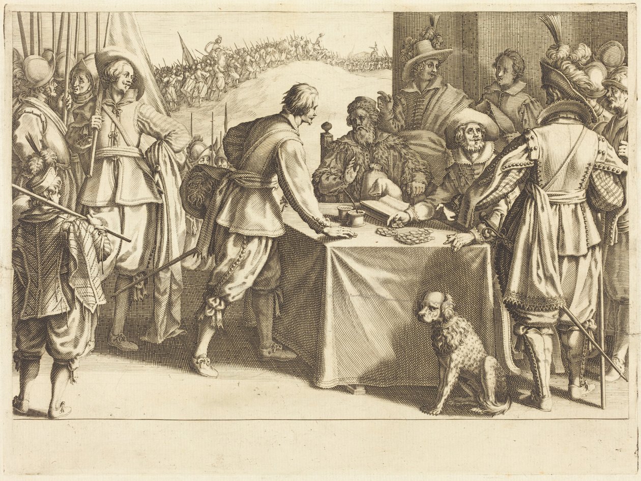 Rekryteringen av trupperna av Jacques Callot