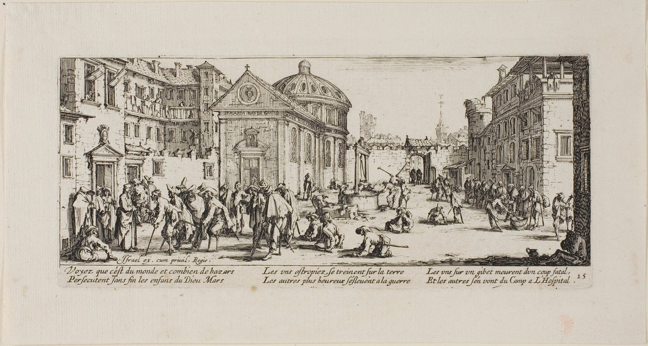 The Hospital, tallrik femton från The Miseries of War av Jacques Callot