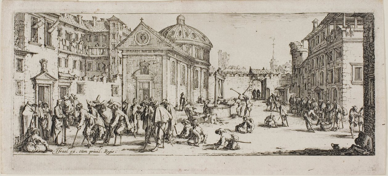 Sjukhuset, plansch femton från Krigets elände av Jacques Callot