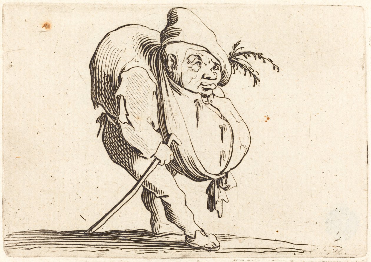 Hunchbacken med käpp av Jacques Callot
