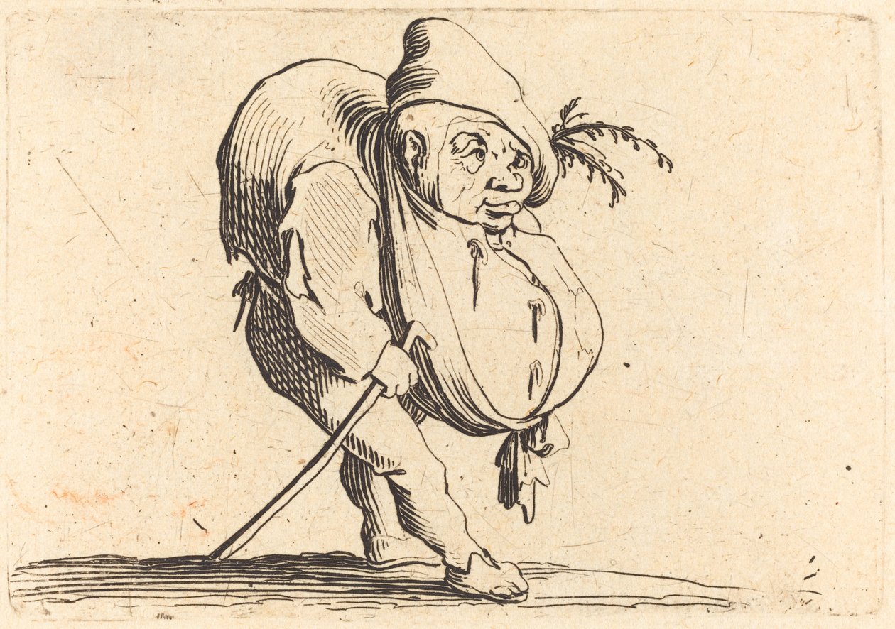 Hunchbacken med käpp, ca. 1622. av Jacques Callot