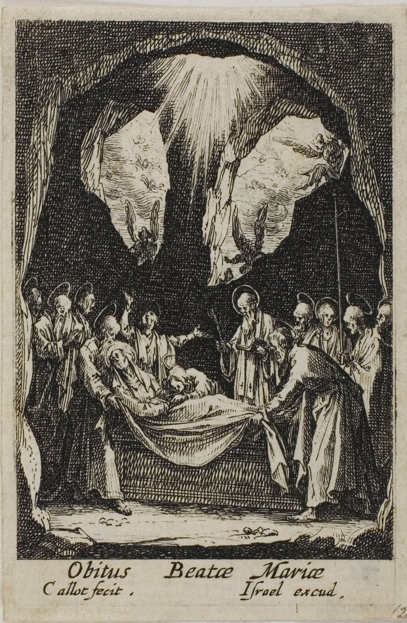 Jungfruns begravning, från Jungfruns liv av Jacques Callot