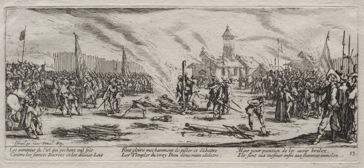 The Large Miseries of War: Burning at the Stake av Jacques Callot