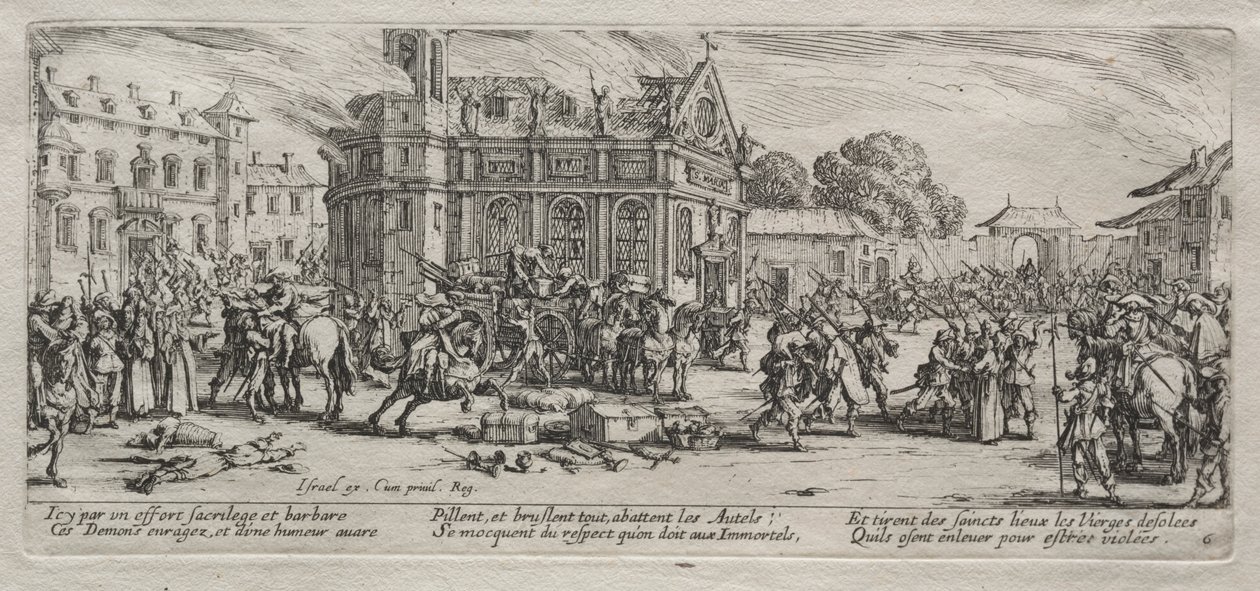 The Large Miseries of War: Devastation of a Monastery av Jacques Callot