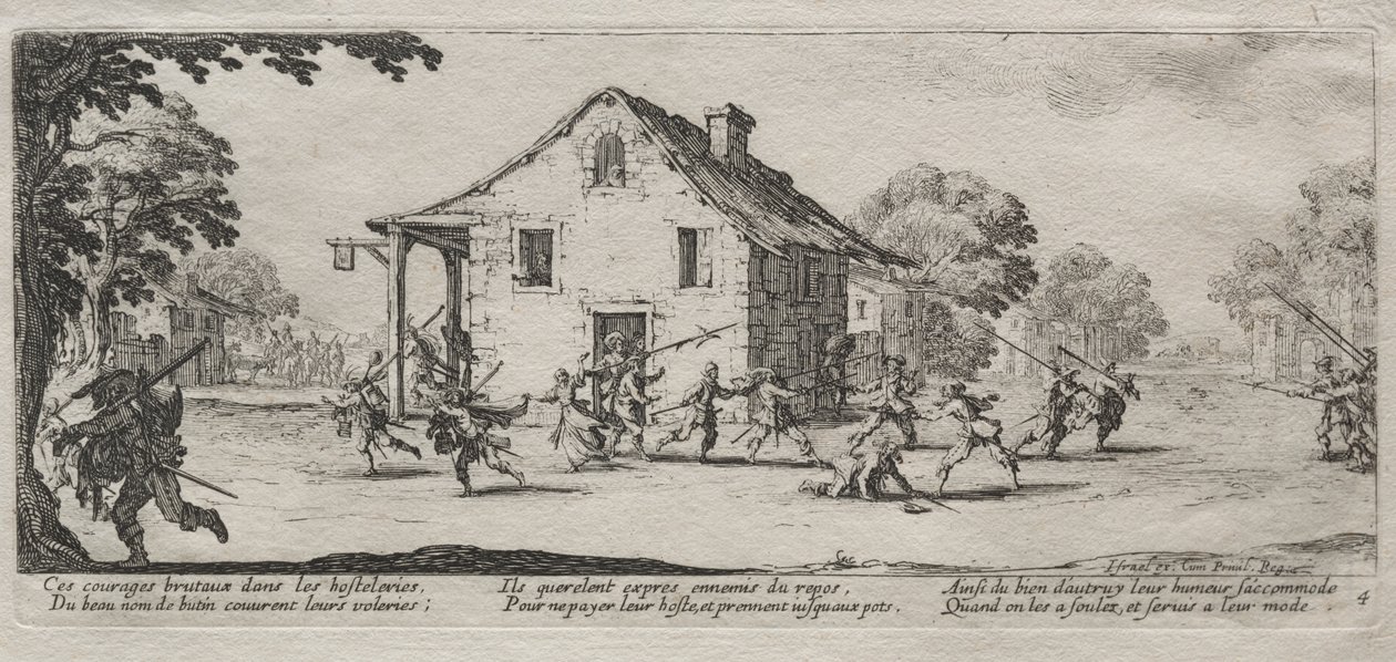 Krigets stora elände: plundrande av Jacques Callot