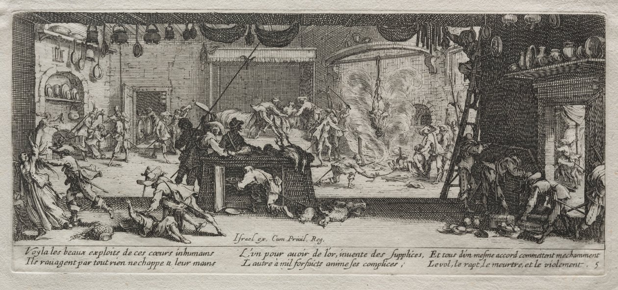 Krigets stora elände: plundring, 1633. av Jacques Callot