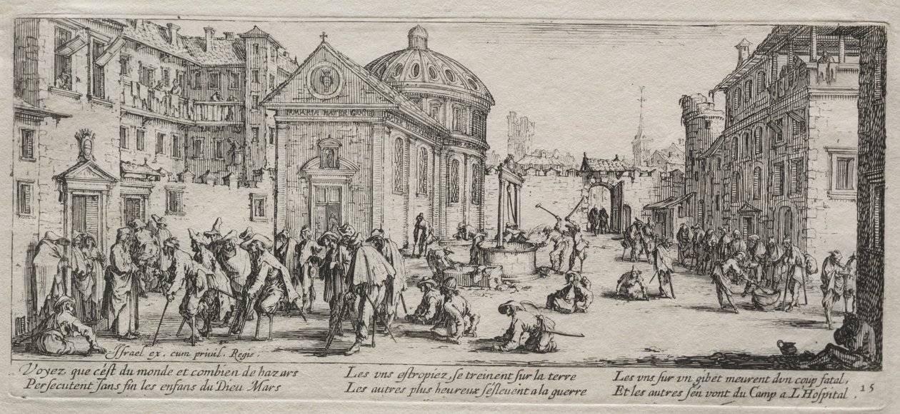 Krigets stora elände: sjukhuset, 1633. av Jacques Callot