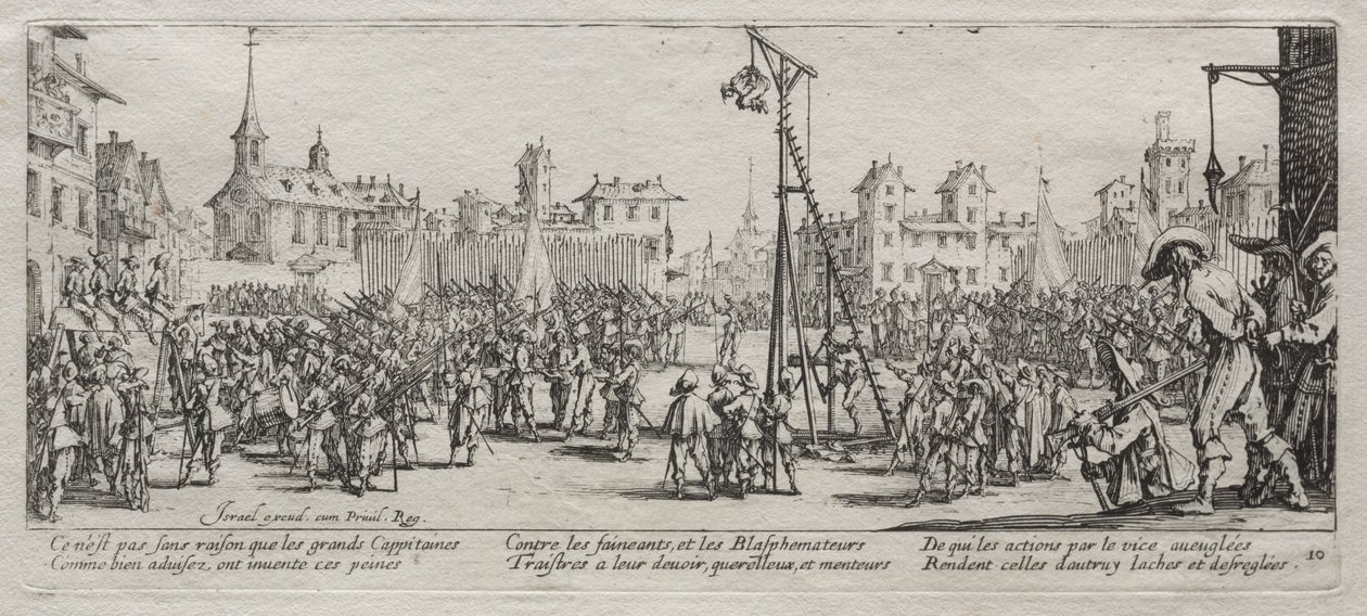 The Large Miseries of War: The Strappado, 1633. av Jacques Callot